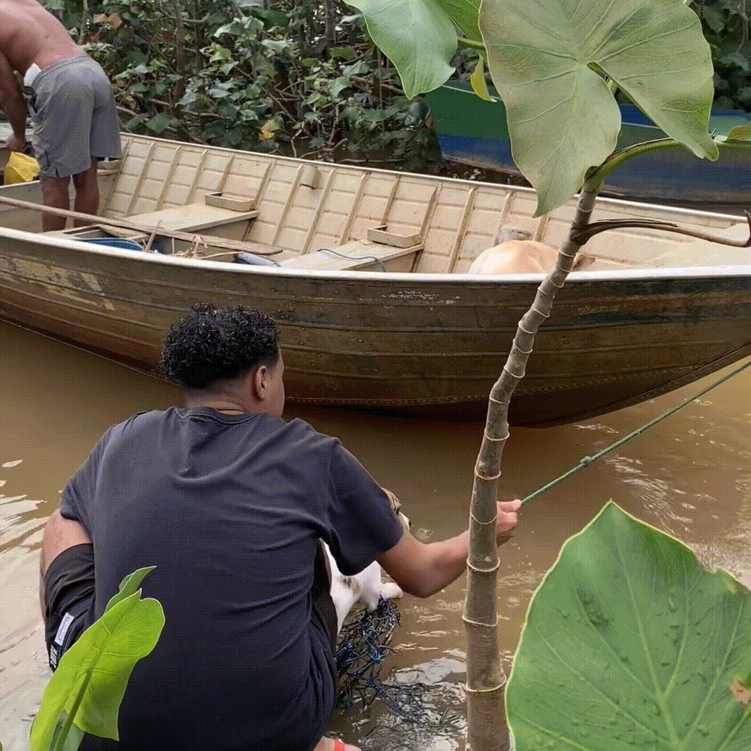 Se preparando para entrar no barco